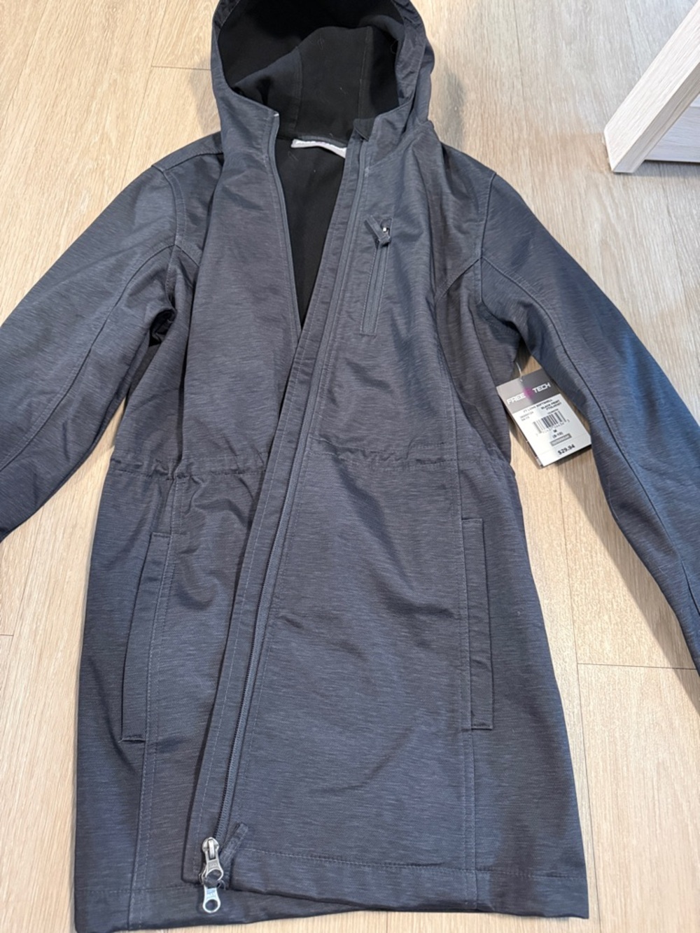Dark Gray Hooded Softshell Jacket